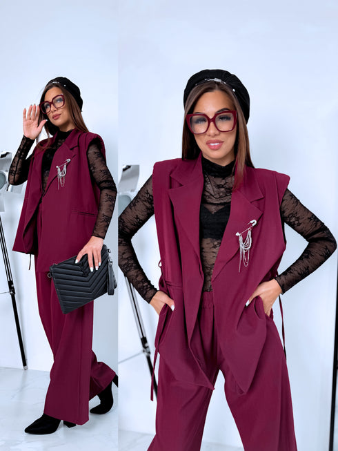 Komplekts "INTENSE 22666" - veste + bikses - BORDO